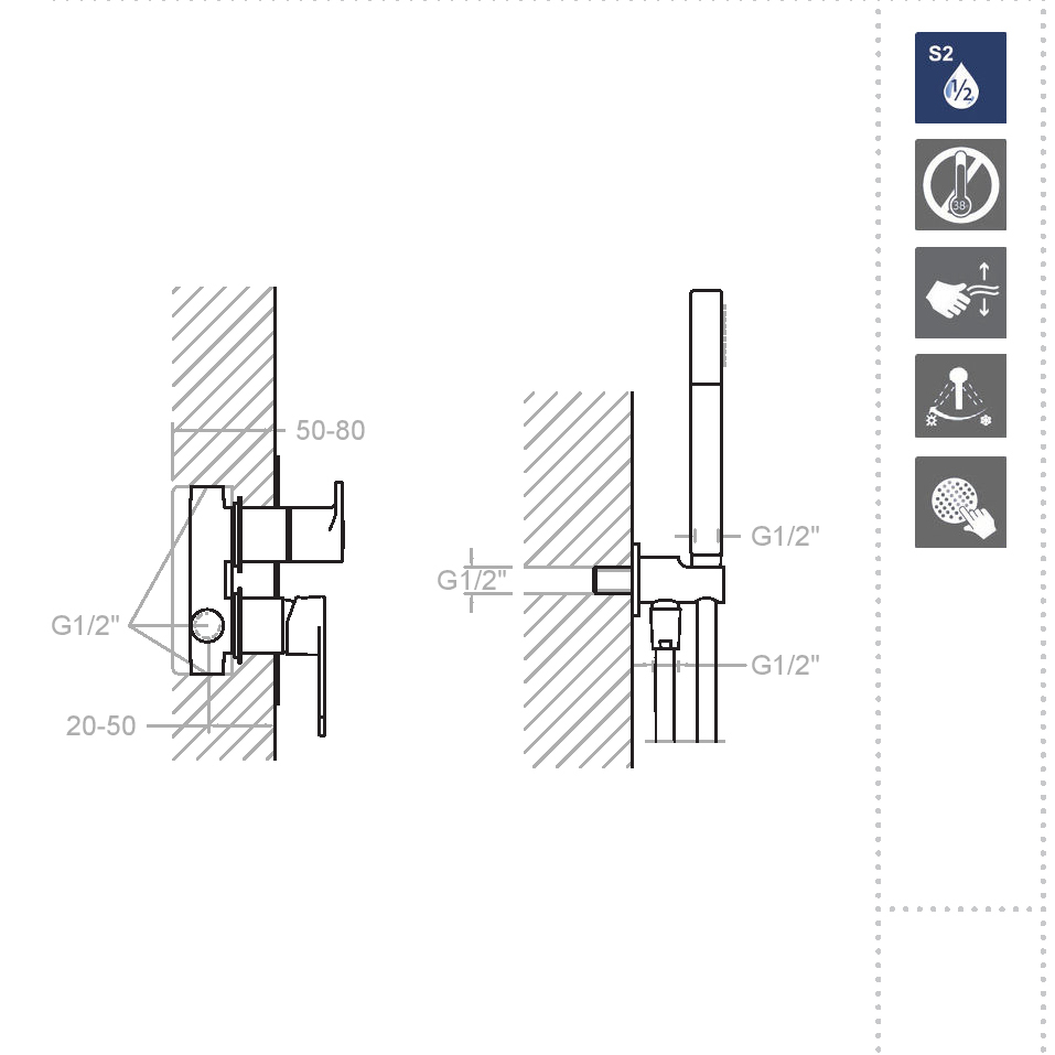 Ramonsoler Alexia Душевой комплект встраиваемый с тропическим душем, цвет: хром SK3615021