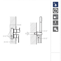 Ramonsoler Alexia Душевой комплект встраиваемый с тропическим душем, цвет: хром SK3615021