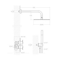 Ramonsoler Alexia Душевой комплект встраиваемый с термостатом, цвет: матовый черный K3687011NM