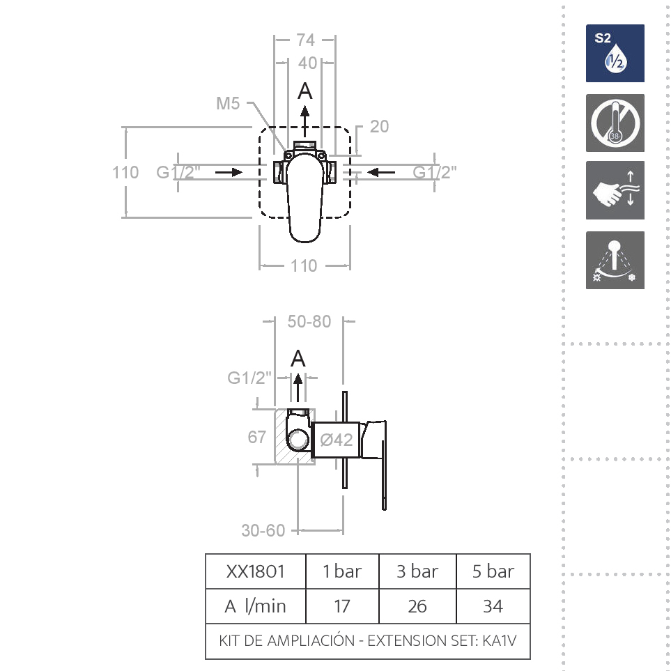 Ramonsoler Alexia Встраиваемый смеситель на 1 потребителя, цвет: никель брашированный 361801SNC