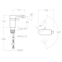 Ramonsoler Arola Смеситель для биде, цвет: матовый черный 2603NM