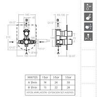 Ramonsoler Arola Встраиваемый термостатический смеситель на 2 потребителя, цвет: хром 268712S