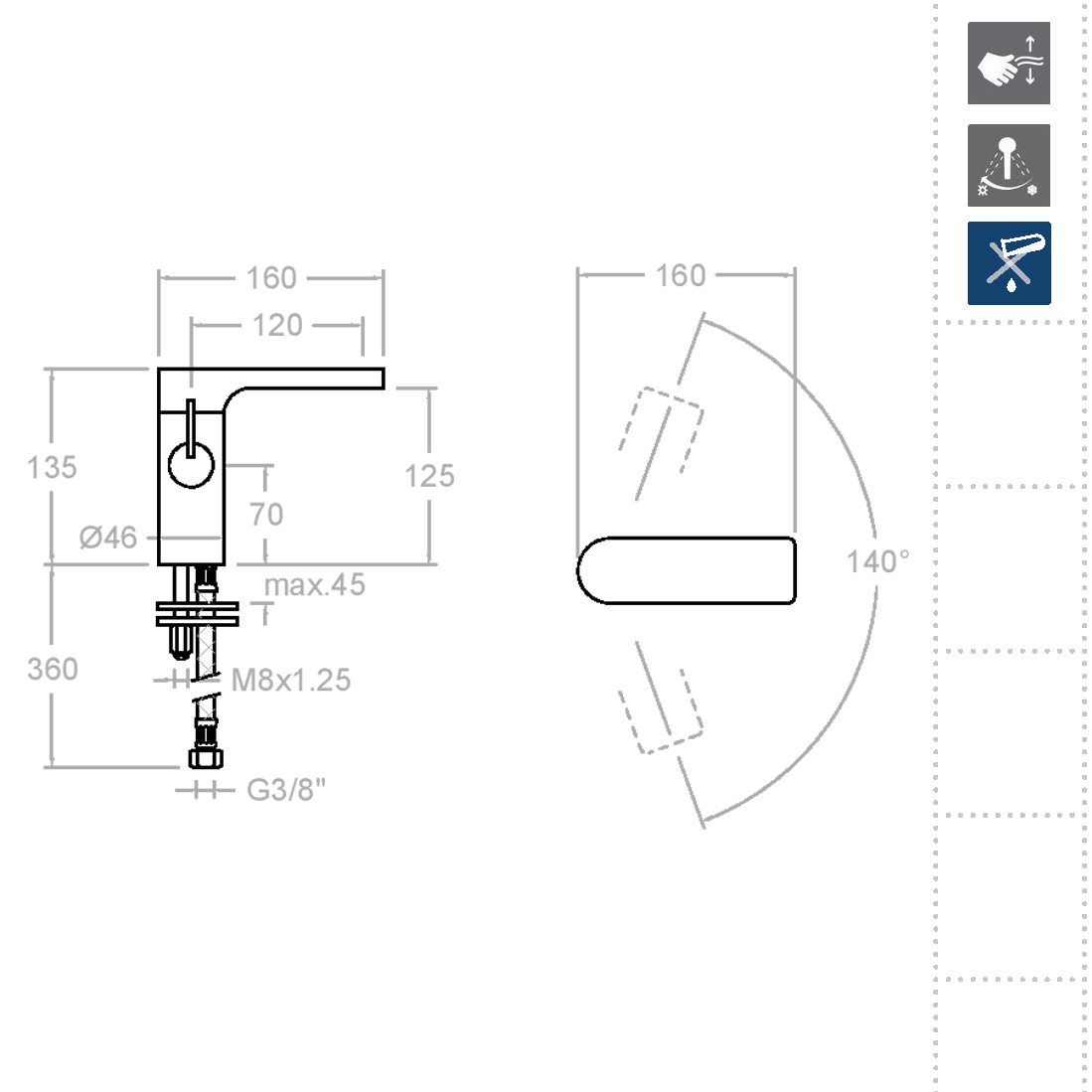 Ramonsoler Arola Смеситель для раковины однорычажный, цвет: хром 2602