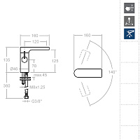 Ramonsoler Arola Смеситель для раковины однорычажный, цвет: хром 2602