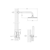 Ramonsoler Blautherm Душевой комплект встраиваемый с тропическим душем, цвет: хром 941502RK250