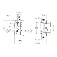 Ramonsoler Blautherm Встраиваемый смеситель на 2 потребителя, цвет: матовый черный 941502SNM
