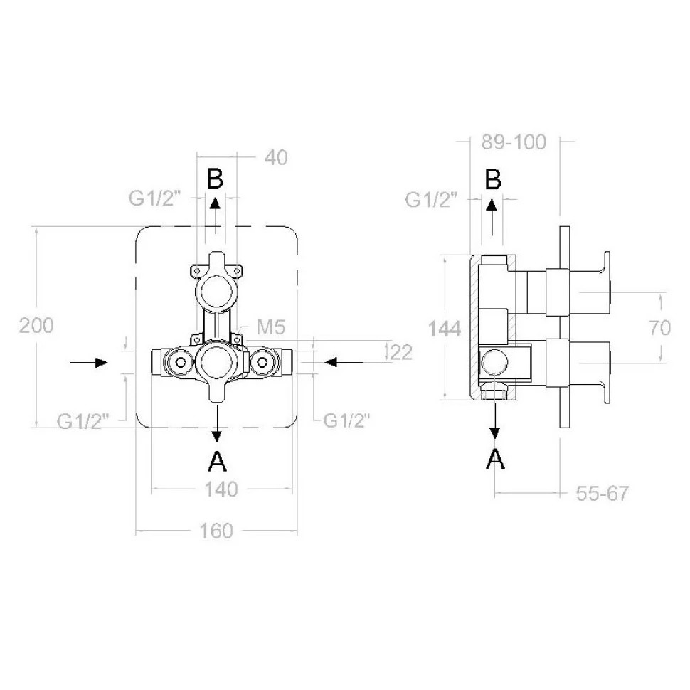 Ramonsoler Blautherm Смеситель термостатический встроенный, цвет: хром 948712S