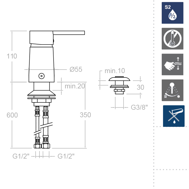 Ramonsoler Drako Смеситель для биде однорычажный, цвет: хром SA3323