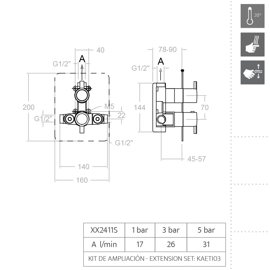 Ramonsoler Drako Встраиваемый термостатический смеситель на 1 потребителя, цвет: хром 332411S