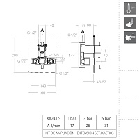 Ramonsoler Drako Встраиваемый термостатический смеситель на 1 потребителя, цвет: хром 332411S