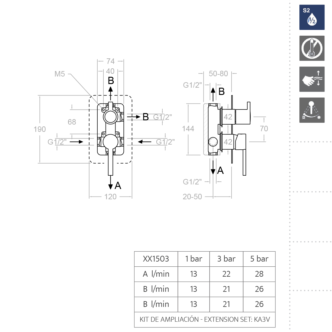 Ramonsoler Drako Встраиваемый смеситель на 3 потребителя, цвет: хром 331503S