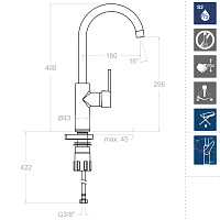 Ramonsoler Drako Смеситель для раковины высокий однорычажный, цвет: хром 330602