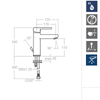Ramonsoler Drako Смеситель для раковины однорычажный, цвет: хром 3304
