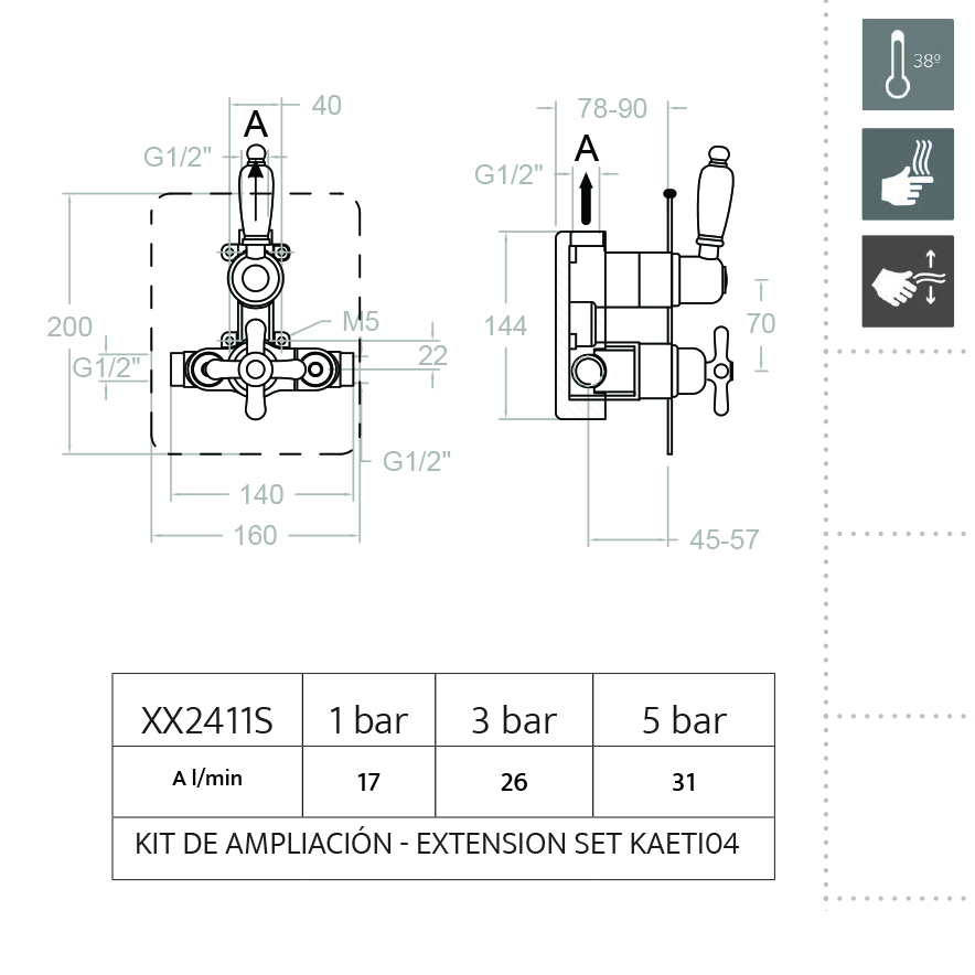Ramonsoler Gaudi Встраиваемый термостатический смеситель на 1 потребителя, цвет: хром 302411S