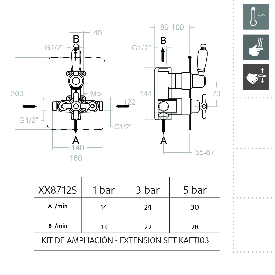 Ramonsoler Gaudi Встраиваемый термостатический смеситель на 2 потребителя, цвет: хром 308712S