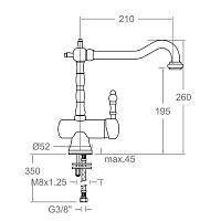 Ramonsoler Gaudi Смеситель для раковины высокий однорычажный, цвет: хром 3029