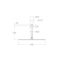 Ramonsoler Hidroterapia Верхний душ потолочный 40x40x20h см, цвет: хром BVRK400