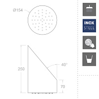 Ramonsoler Hidroterapia Верхний душ из нержавеющей стали, цвет: хром RIR