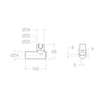 Ramonsoler Hidroterapia Держатель для лейки латунь, цвет: хром 3726M