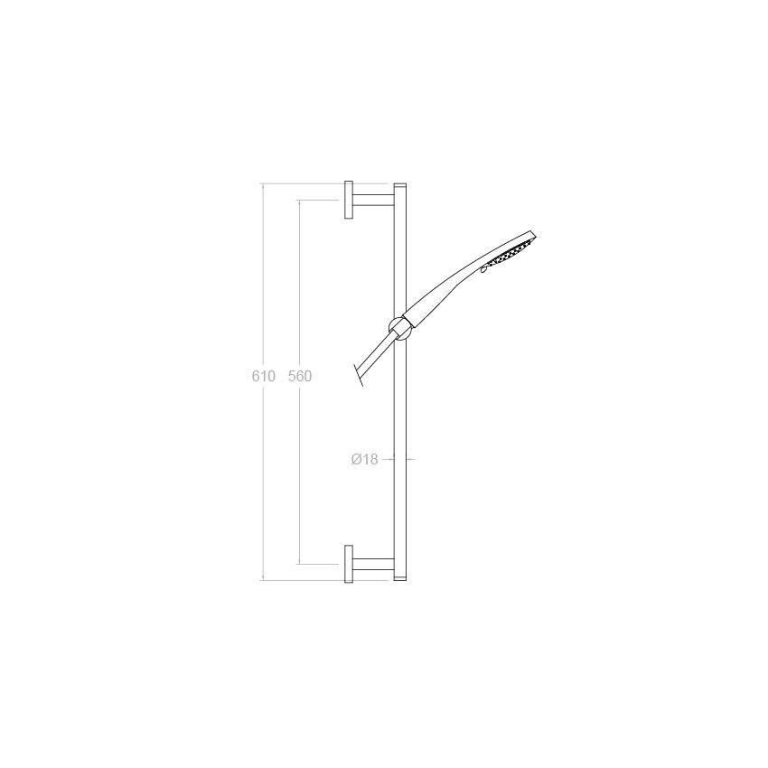 Ramonsoler Hidroterapia Душевая штанга из ABS-пластика, цвет: хром 377302S