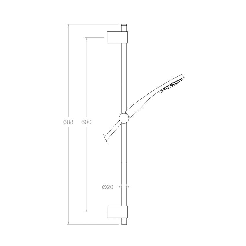 Ramonsoler Hidroterapia Душевой гарнитур: душевая штанга с душевым комплектом, цвет: хром 7750T3