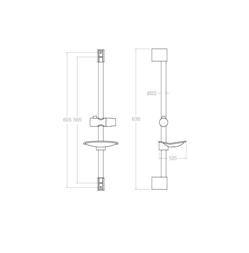 Ramonsoler Hidroterapia Душевая штанга из ABS-пластика, цвет: хром 982402S