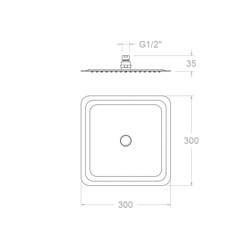 Ramonsoler Hidroterapia Лейка тропического душа из нержавеющей стали, цвет: хром RK300N