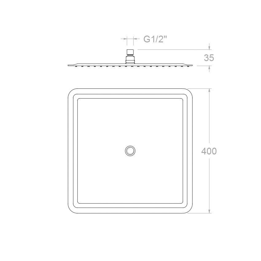 Ramonsoler Hidroterapia Лейка тропического душа из нержавеющей стали, цвет: хром RK400