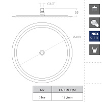 Ramonsoler Hidroterapia Лейка тропического душа из нержавеющей стали, цвет: хром RM400