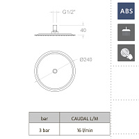 Ramonsoler Hidroterapia Лейка тропического душа из ABS-пластика, цвет: хром RP240