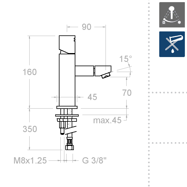 Ramonsoler Kuatro Смеситель для биде однорычажный, цвет: хром 4703