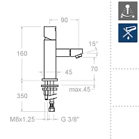Ramonsoler Kuatro Смеситель для биде однорычажный, цвет: хром 4703