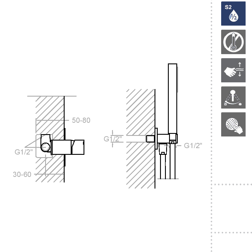 Ramonsoler Kuatro Душевой комплект встраиваемый с тропическим душем, цвет: хром K4718011