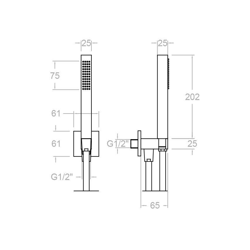 Ramonsoler Kuatro Душевой гарнитур латунь, цвет: матовый черный 4793NM