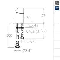 Ramonsoler Kuatro Смеситель встраиваемый в борт ванны, цвет: хром 473202S