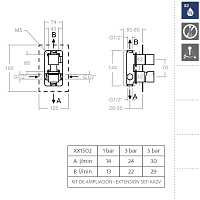 Ramonsoler Kuatro Встраиваемый смеситель на 2 потребителя, цвет: хром 471502S