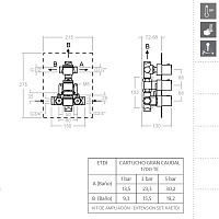 Ramonsoler Kuatro Встраиваемый термостатический смеситель на 3 потребителя, цвет: хром 4723S