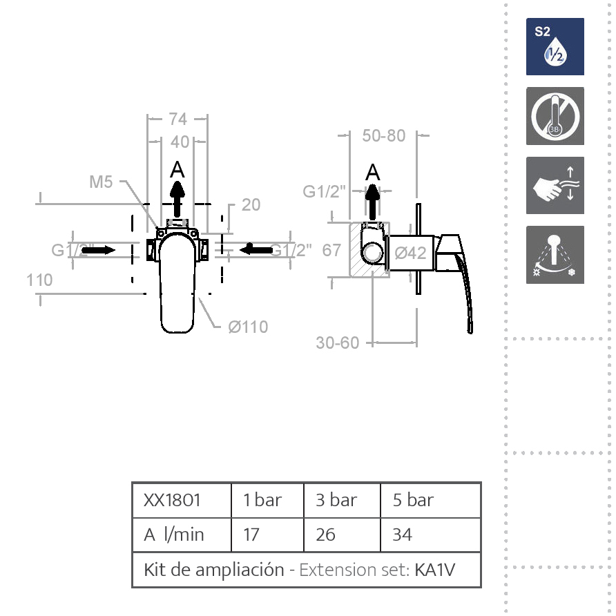 Ramonsoler New Fly Встраиваемый смеситель на 1 потребителя, цвет: хром 571801S