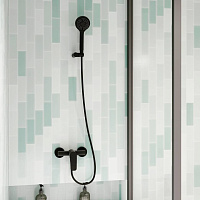 Ramonsoler New Fly Смеситель настенный с душем, цвет: матовый черный 570802BTNM