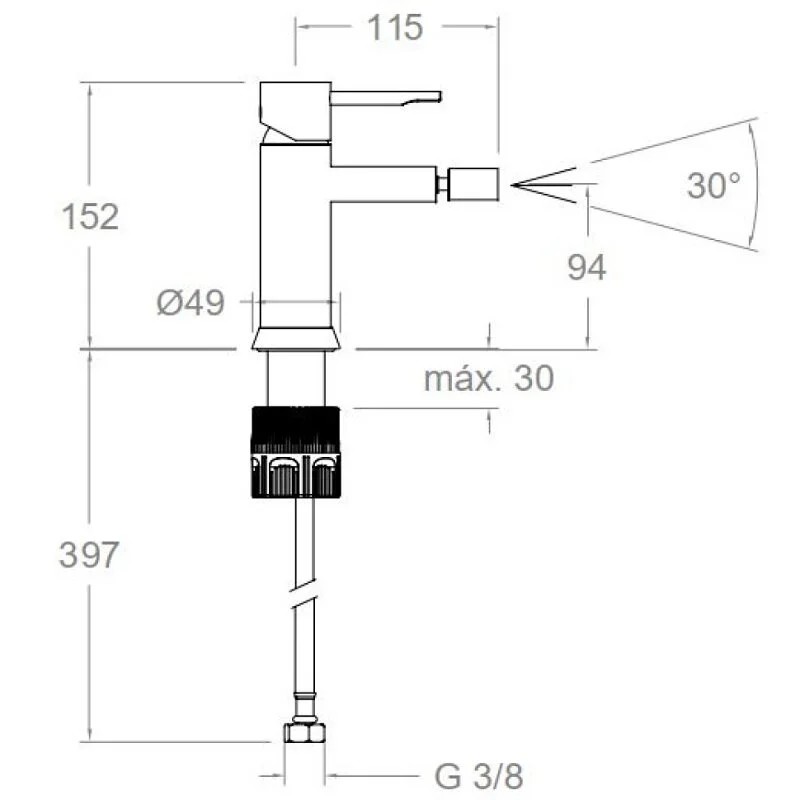 Ramonsoler Odisea Смеситель для биде однорычажный, цвет: медь 390301CUC