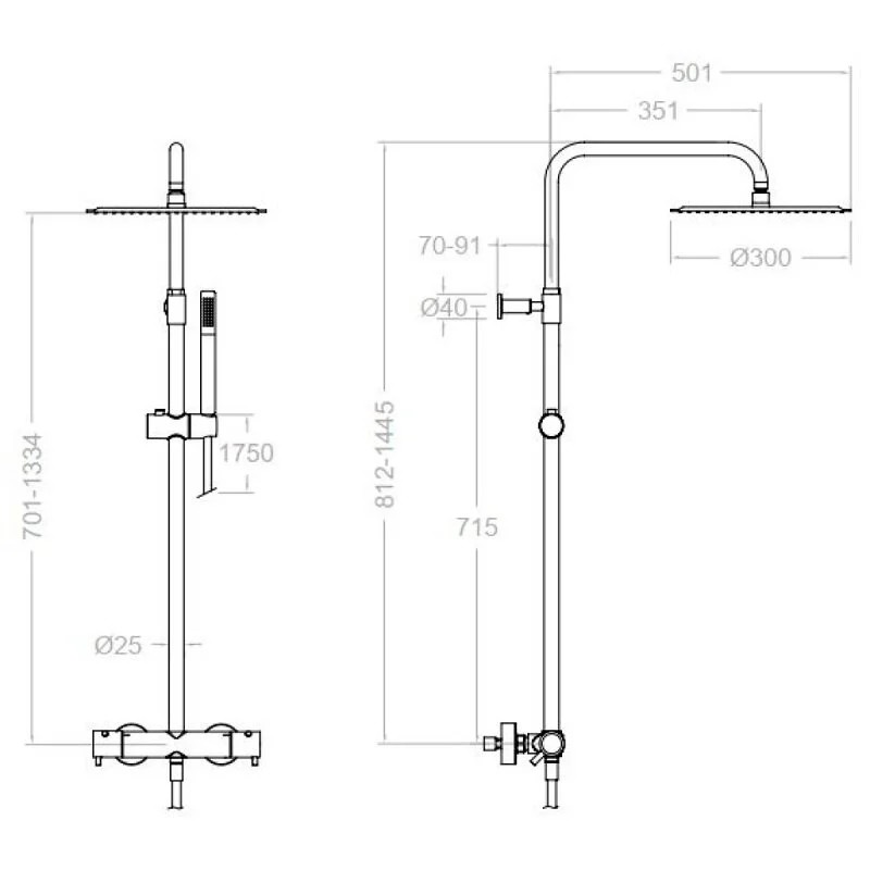 Ramonsoler Odisea Душевая стойка с верхним душем 30x144,5h см, цвет: золото брашированное 395401RM300OC
