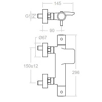 Ramonsoler Odisea Термостатический смеситель настенный с каскадным изливом, цвет: хром 393901MO