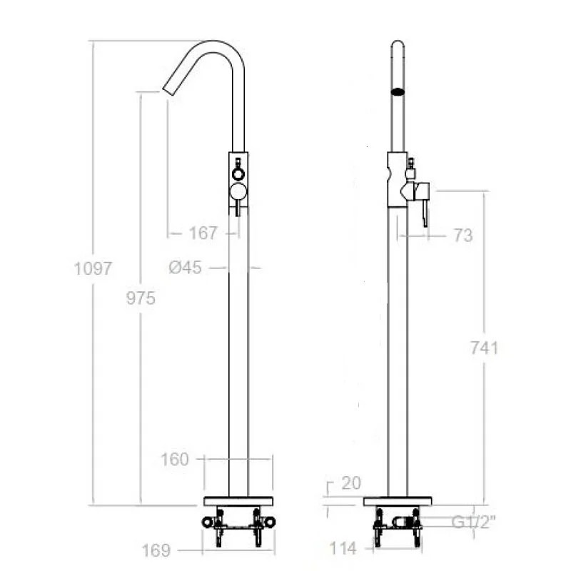 Ramonsoler Odisea Напольный однорычажный смеситель для ванны, цвет: медь 398503SCUC