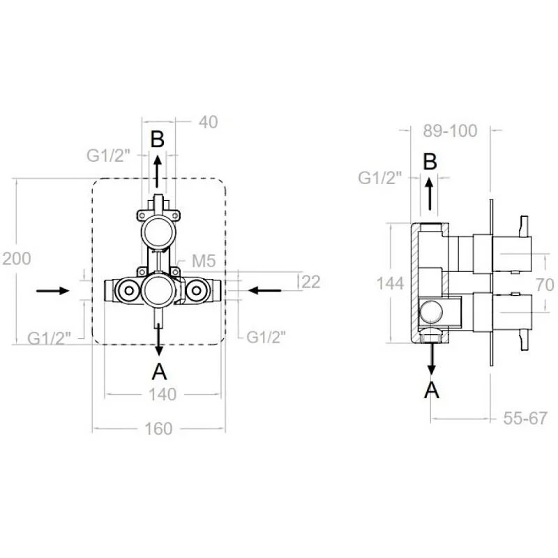 Ramonsoler Odisea Встраиваемый термостатический смеситель на 2 потребителя, цвет: медь 398722SCUC