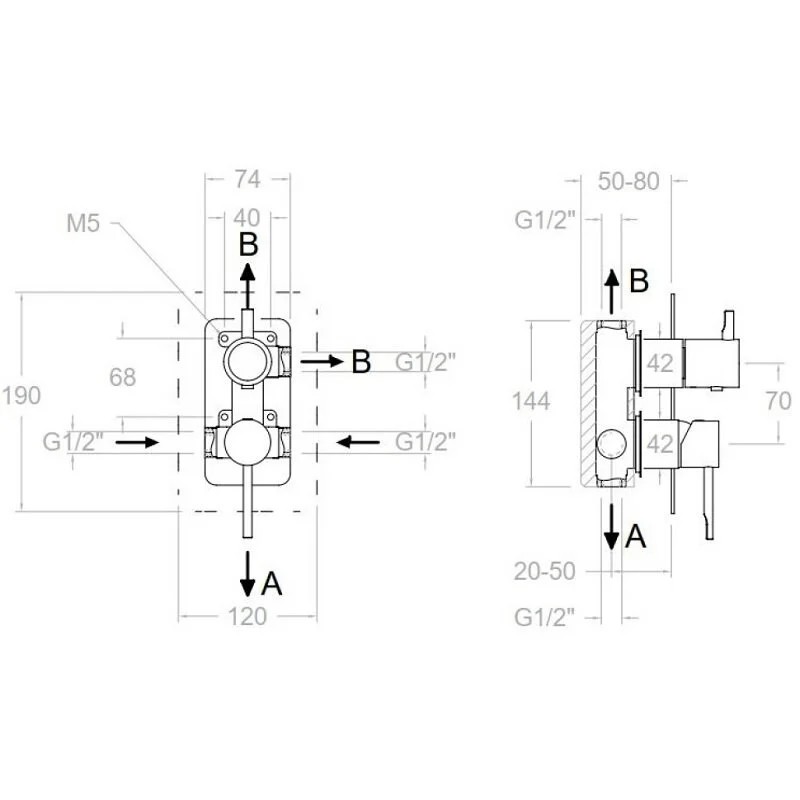 Ramonsoler Odisea Встраиваемый смеситель на 3 потребителя, цвет: медь 391513SCUC