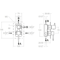 Ramonsoler Odisea Встраиваемый смеситель на 3 потребителя, цвет: медь 391513SCUC