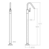 Ramonsoler Odisea Напольный однорычажный смеситель для раковины, цвет: медь 397602SCUC