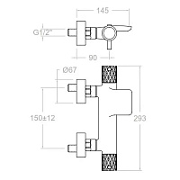 Ramonsoler Odisea Joya Термостатический смеситель настенный каскад, цвет: золото брашированное 593901DOC
