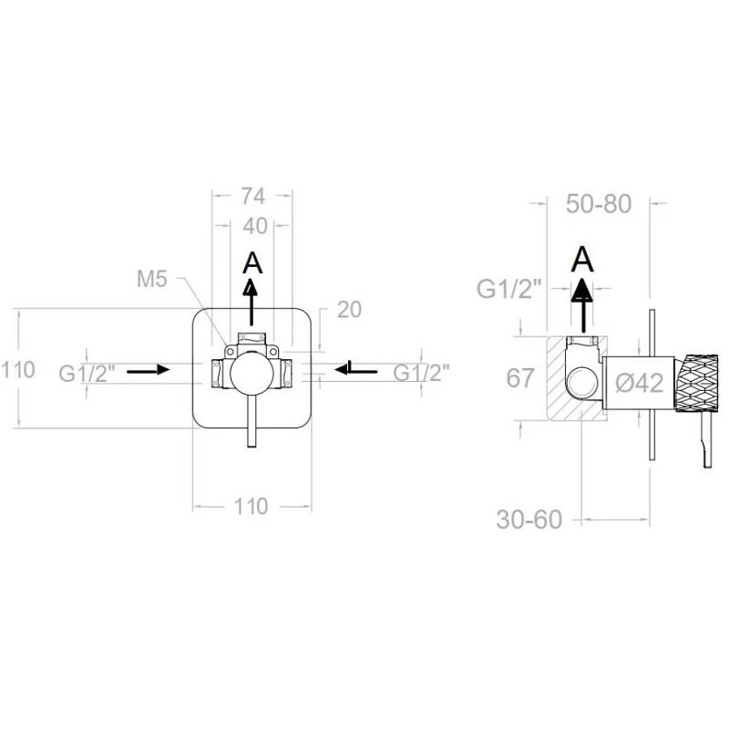 Ramonsoler Odisea Joya Встраиваемый смеситель на 1 потребителя, цвет: медь 591801SCUC
