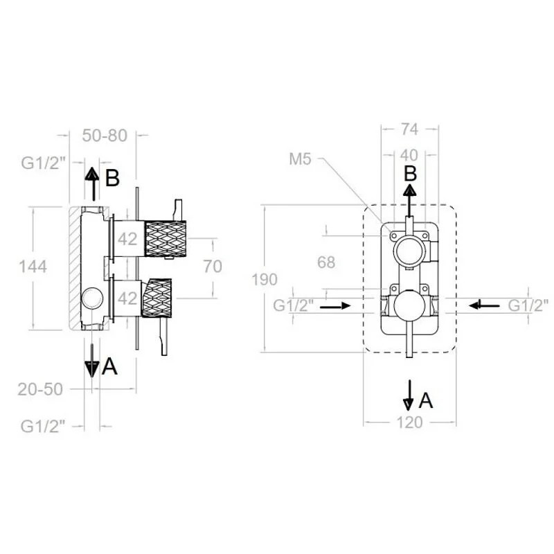 Ramonsoler Odisea Joya Встраиваемый смеситель на 2 потребителя, цвет: хром 591512S